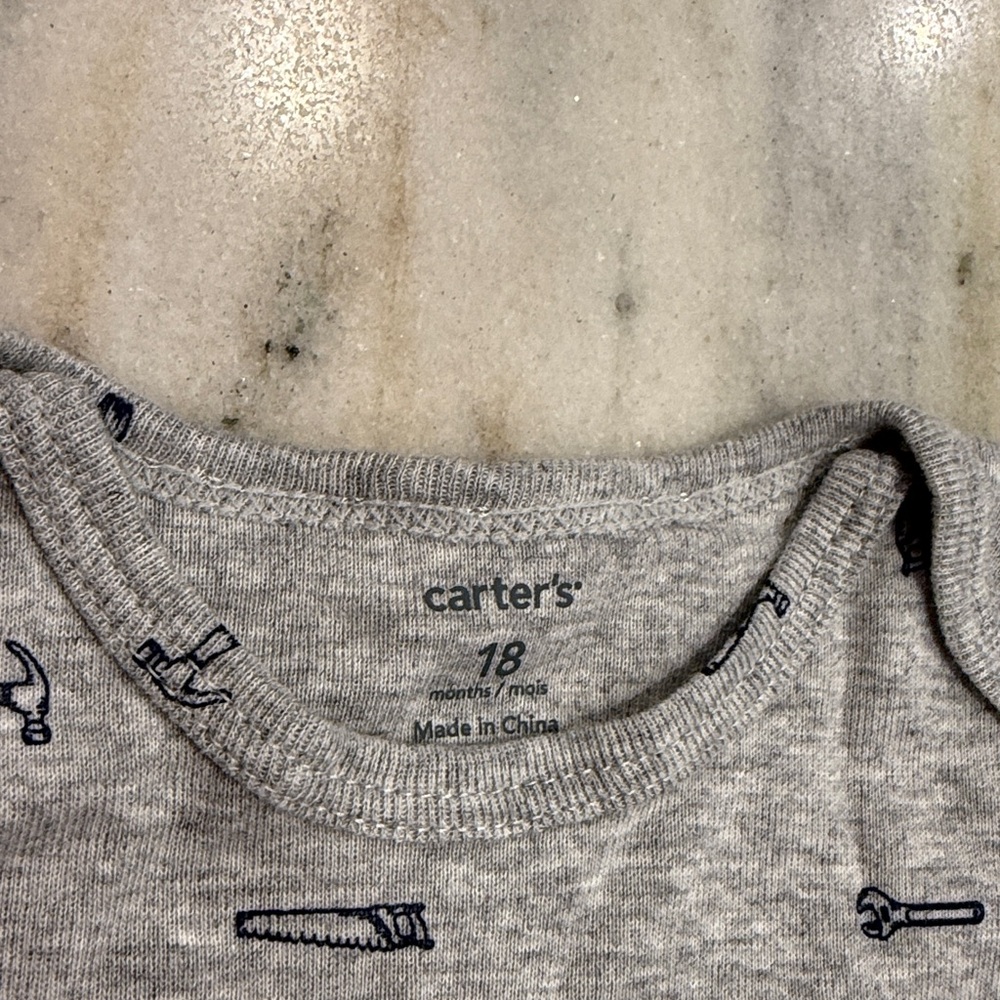 Carter's Gray and Blue Printed Bodysuit - Picture 2 of 5